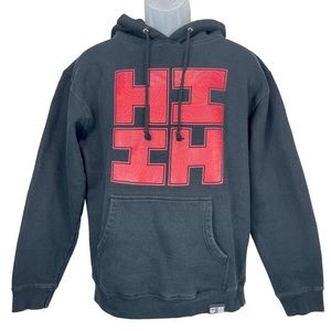 Hawaii’s Finest Mens Medium Black Logo Pullover Hoodie Kangaroo Pouch Sweatshirt